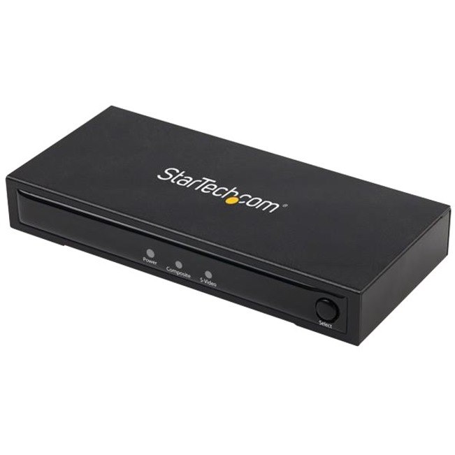 StarTech.com S-Video or Composite to HDMI Converter with Audio - 720p - NTSC & PAL - Analog to HDMI Upscaler - Mac & Windows (VID2HDCON2)