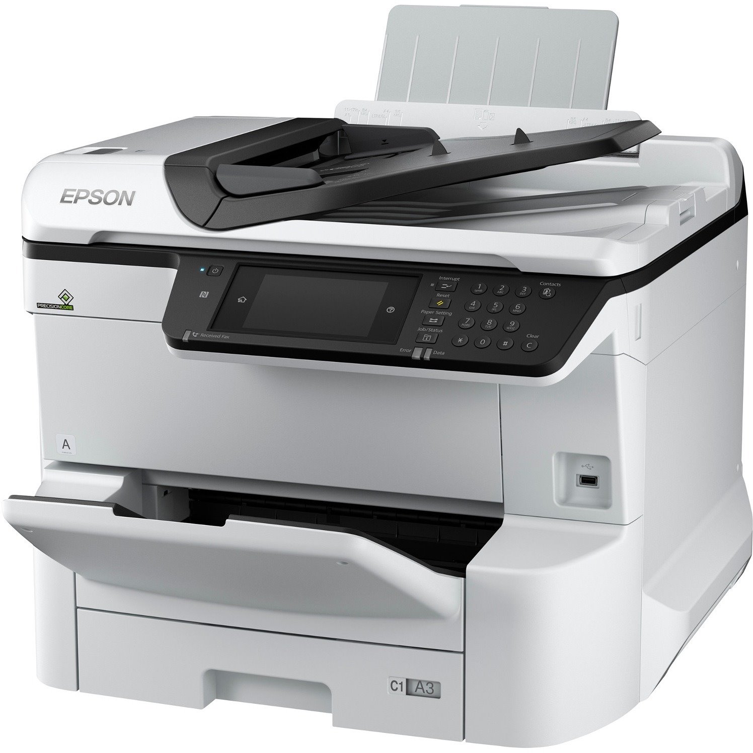 Epson WorkForce Pro WF-C8690 Inkjet Multifunction Printer-Color-Copier/Fax/Scanner-35 ppm Mono/35 ppm Color Print-4800x1200 dpi Print-Automatic Duplex Print-75000 Pages-750 sheets Input-Color Flatbed Scanner-1200 dpi Optical Scan-Wireless LAN