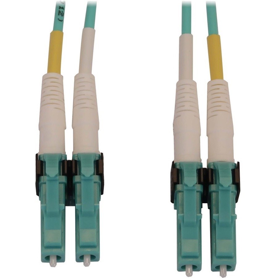 Eaton Tripp Lite Series 400G Multimode 50/125 OM4 Switchable Fiber Optic Cable (Duplex LC-PC M/M), LSZH, Aqua, 10 m (32.8 ft.)
