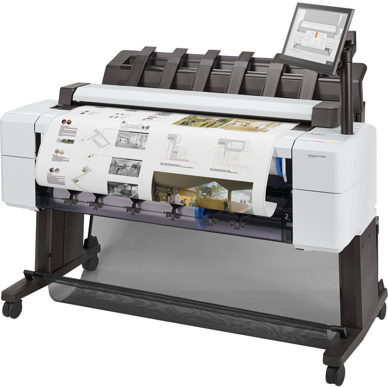 HP Designjet T2600dr PostScript Inkjet Large Format Printer - Includes Printer, Scanner, Copier - 36" Print Width - Color