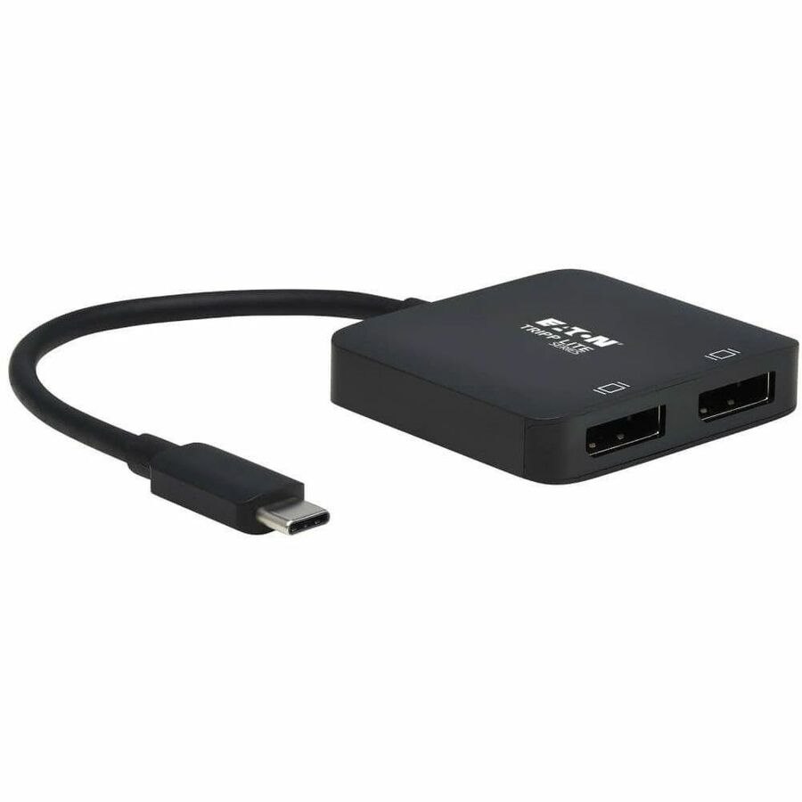 Eaton Tripp Lite Series USB-C Adapter, Dual Display - 4K 60 Hz DisplayPort, 8K, HDR, 4:4:4, HDCP 2.2, DP 1.4 Alt Mode, Black