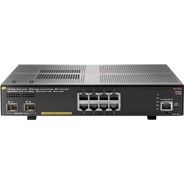 HPE 8 Ports Manageable Ethernet Switch - 10 Gigabit Ethernet, Gigabit Ethernet - 10/100/1000Base-T, 10GBase-X - Refurbished