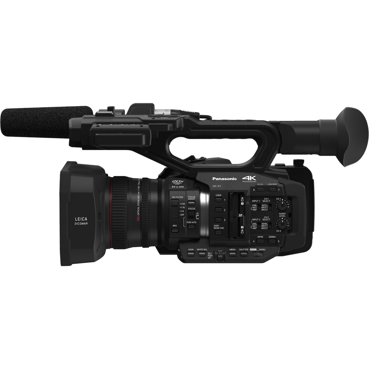 Panasonic HC-X1E Digital Camcorder - 8.9 cm (3.5") LCD Screen - MOS - 4K