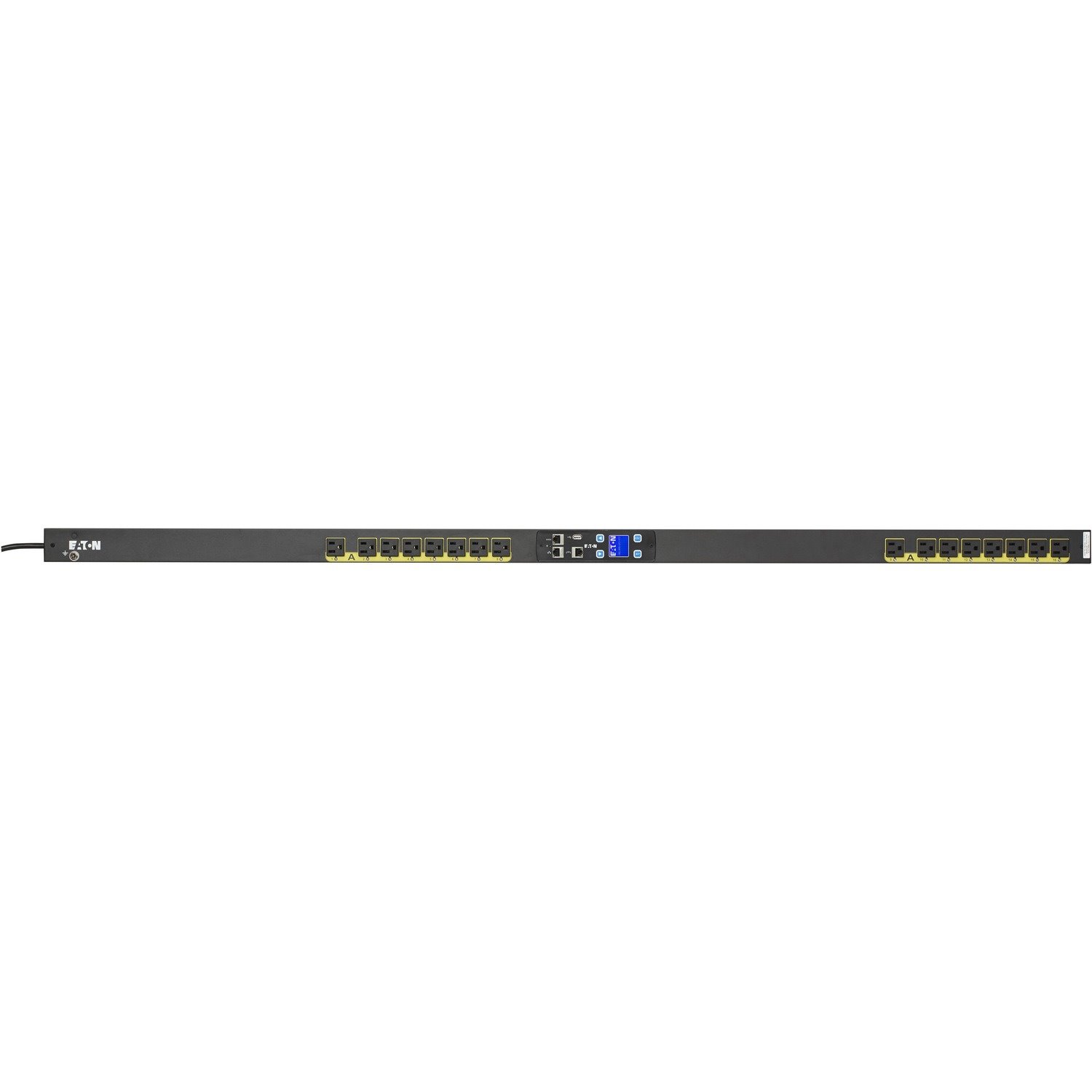 Eaton Managed rack PDU, 0U, 5-15P input, 1.44 kW max, 120V, 12A, 10 ft cord, Single-phase, Black, Outlets: (16) 5-15R