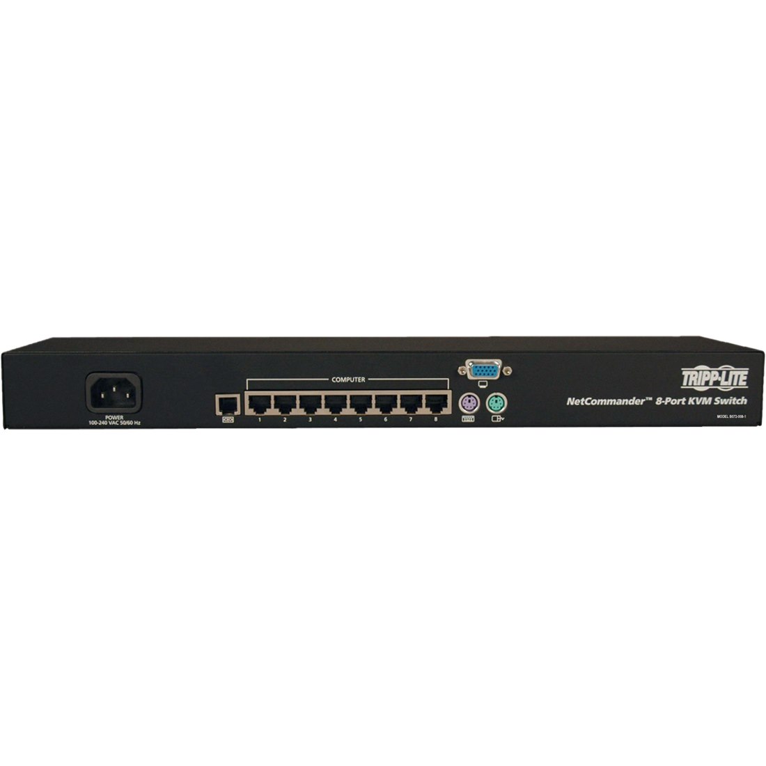 Tripp Lite by Eaton NetCommander 8-Port Cat5 KVM Switch 1U Rack-Mount, TAA