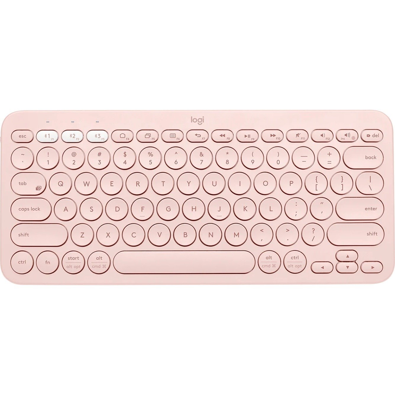 Logitech K380 Keyboard - Wireless Connectivity - QWERTY Layout - Rose