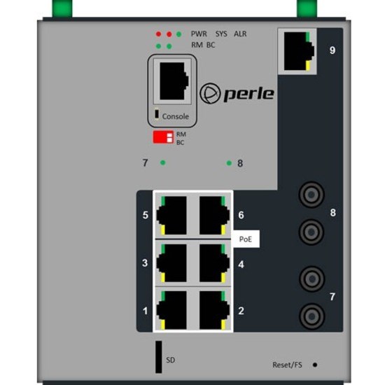 Perle IDS-509F2PP6-T2MD2 7 Ports Manageable Ethernet Switch - Gigabit Ethernet - 10/100/1000Base-T