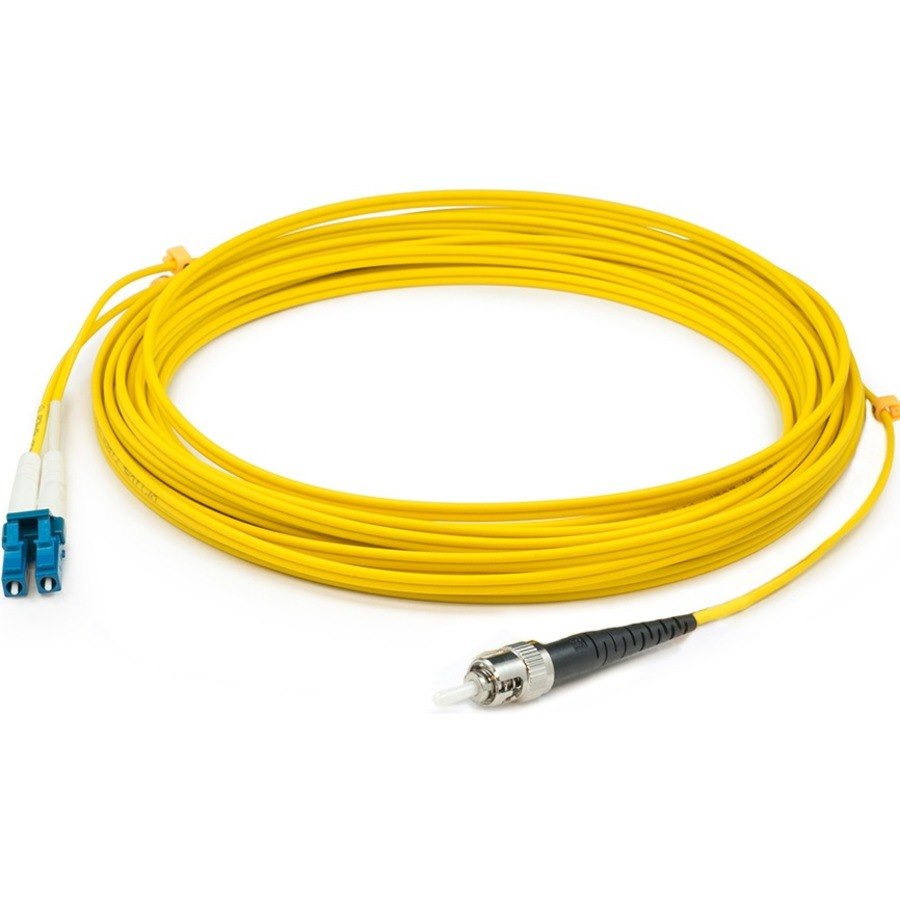 AddOn 3m ST to LC Yellow OS2 Duplex OFNR (Riser-Rated) TAA SMF Fiber Patch Cable