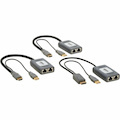 Eaton Tripp Lite Series 2-Port DisplayPort to HDMI over Cat6 Extender Kit, Pigtail Transmitter/2x Receivers, 4K 60 Hz, HDR, 4:4:4, 230 ft. (70.1 m), TAA