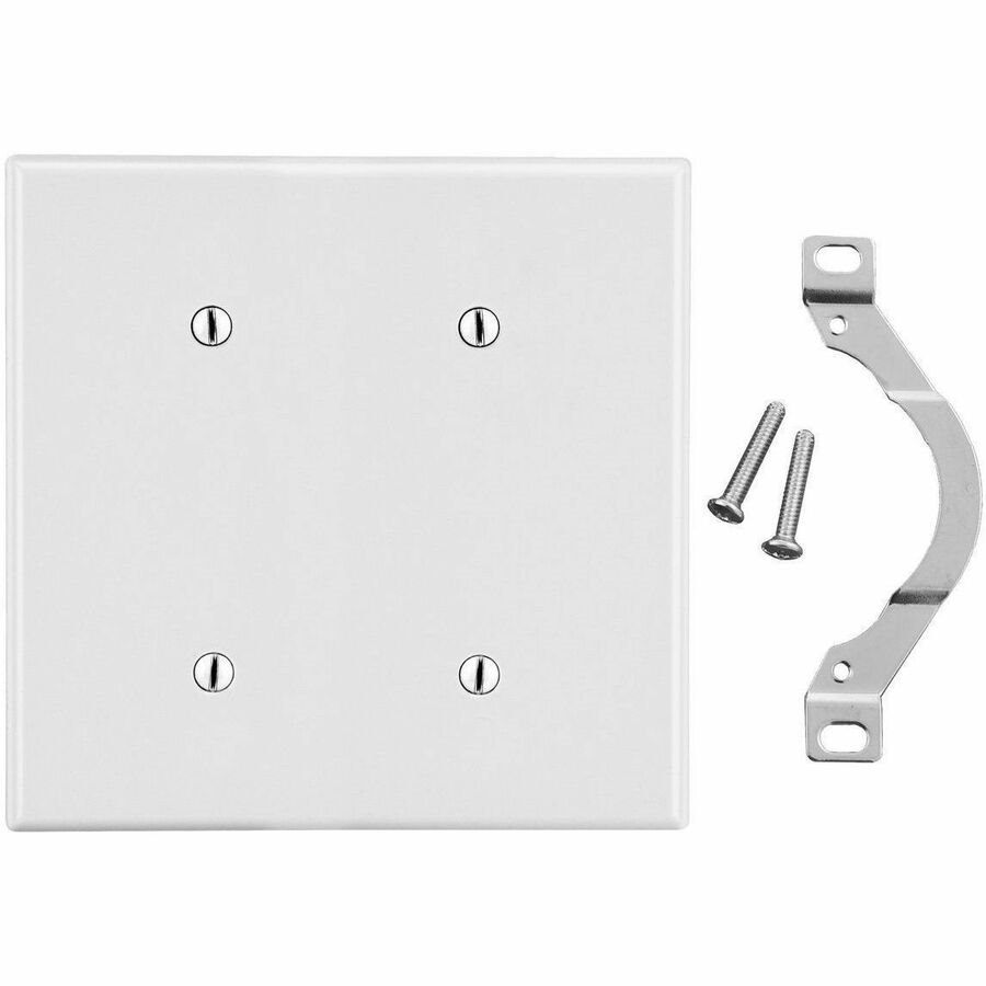 Bryant Wallplate, 2-Gang, 2 Strap Mount Blank, White