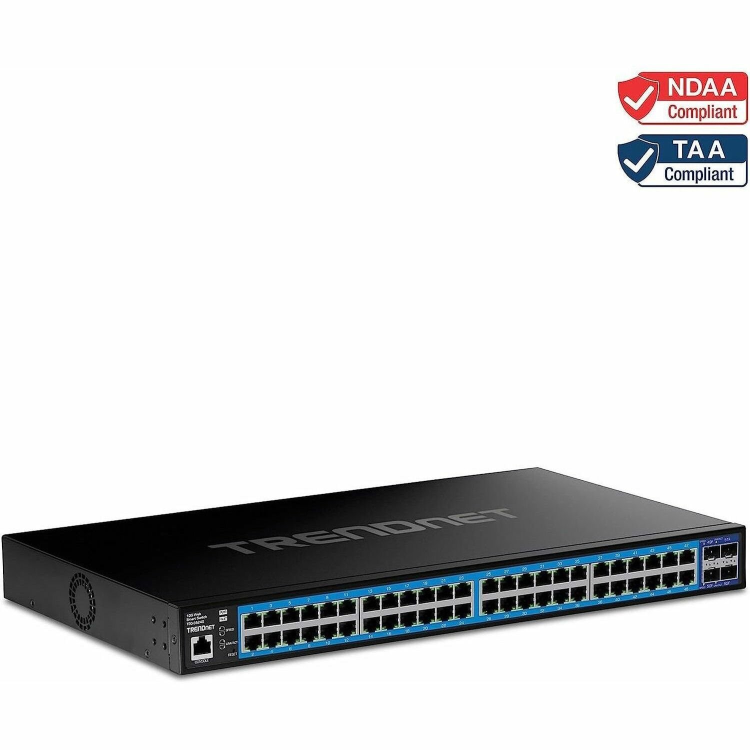 TRENDnet TEG-3524S 48 Ports Manageable Ethernet Switch - Gigabit Ethernet, 10 Gigabit Ethernet - 1000Base-T, 10GBase-X - TAA Compliant
