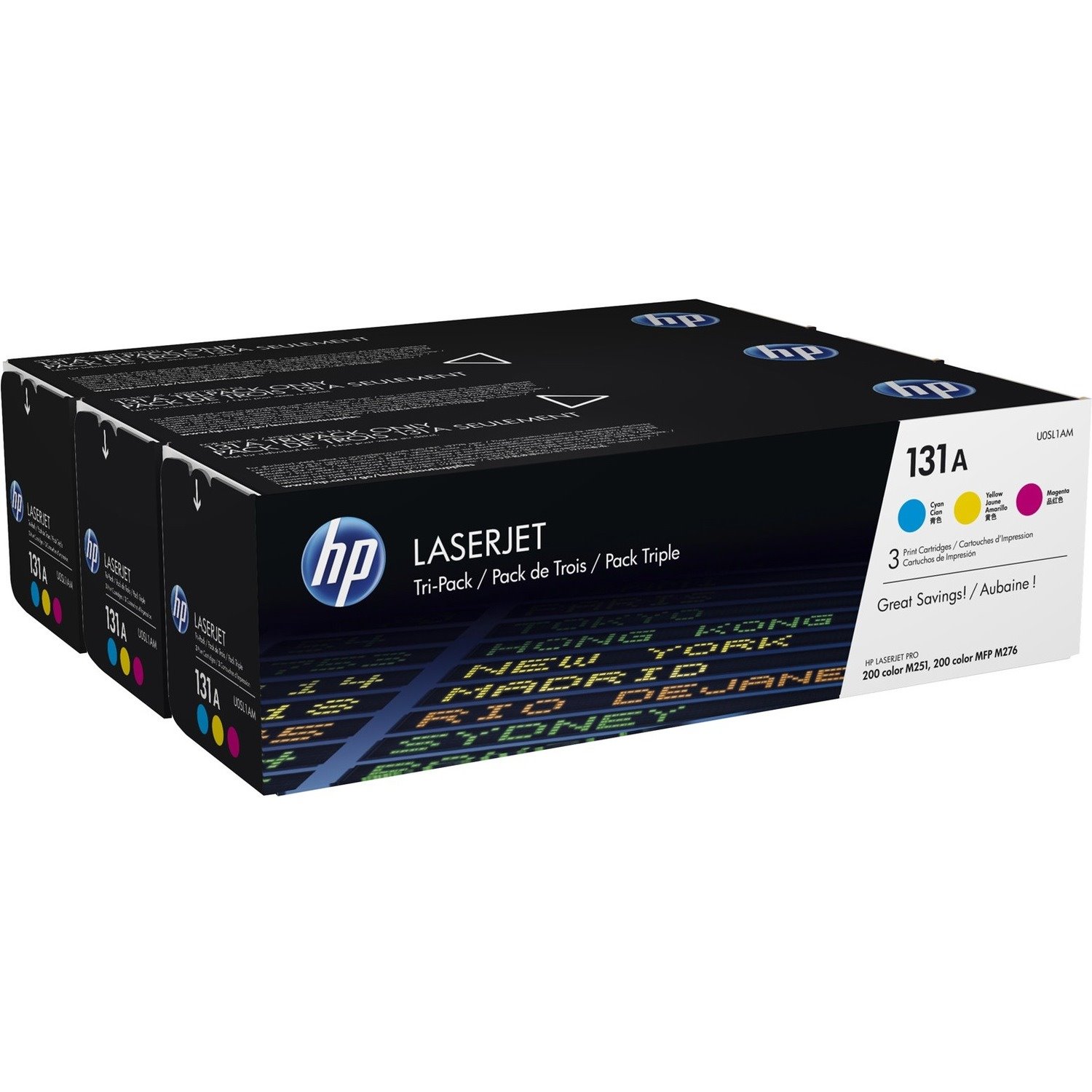 HP 131A Original Laser Toner Cartridge - Tri-pack - Cyan, Magenta, Yellow - 3 / Pack