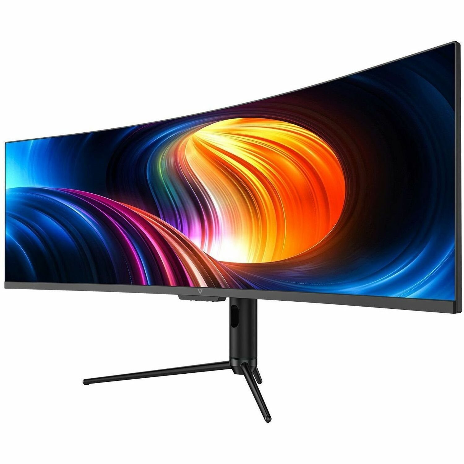 V7 L490DQ-HAS-N 49" Class Dual Quad HD (DQHD) Curved Screen LED Monitor - 32:9 - Black
