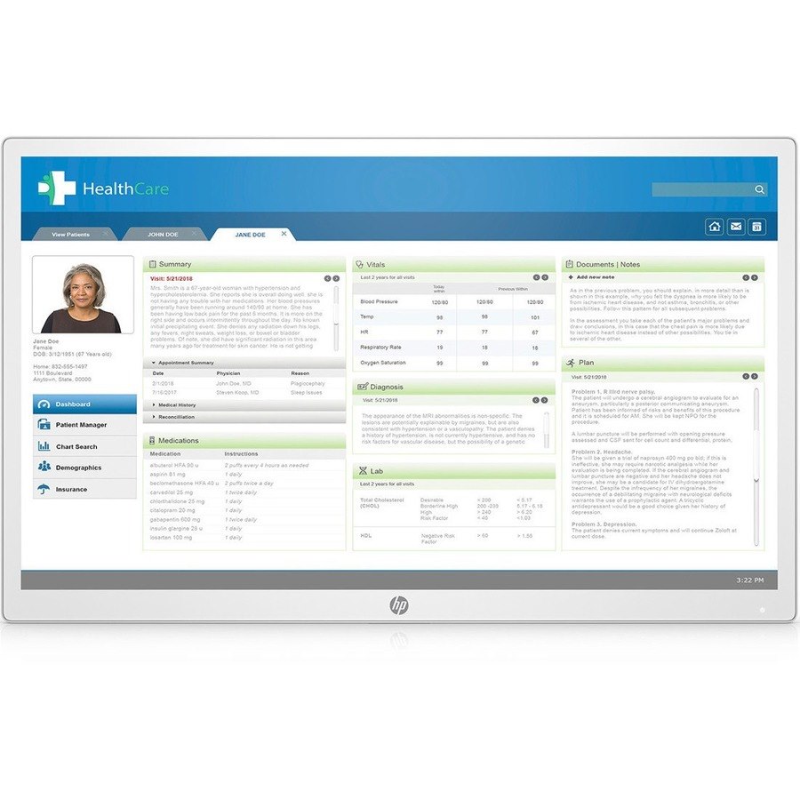 HP Healthcare Edition HC271 27" Class WQHD LCD Monitor - 16:9 - White