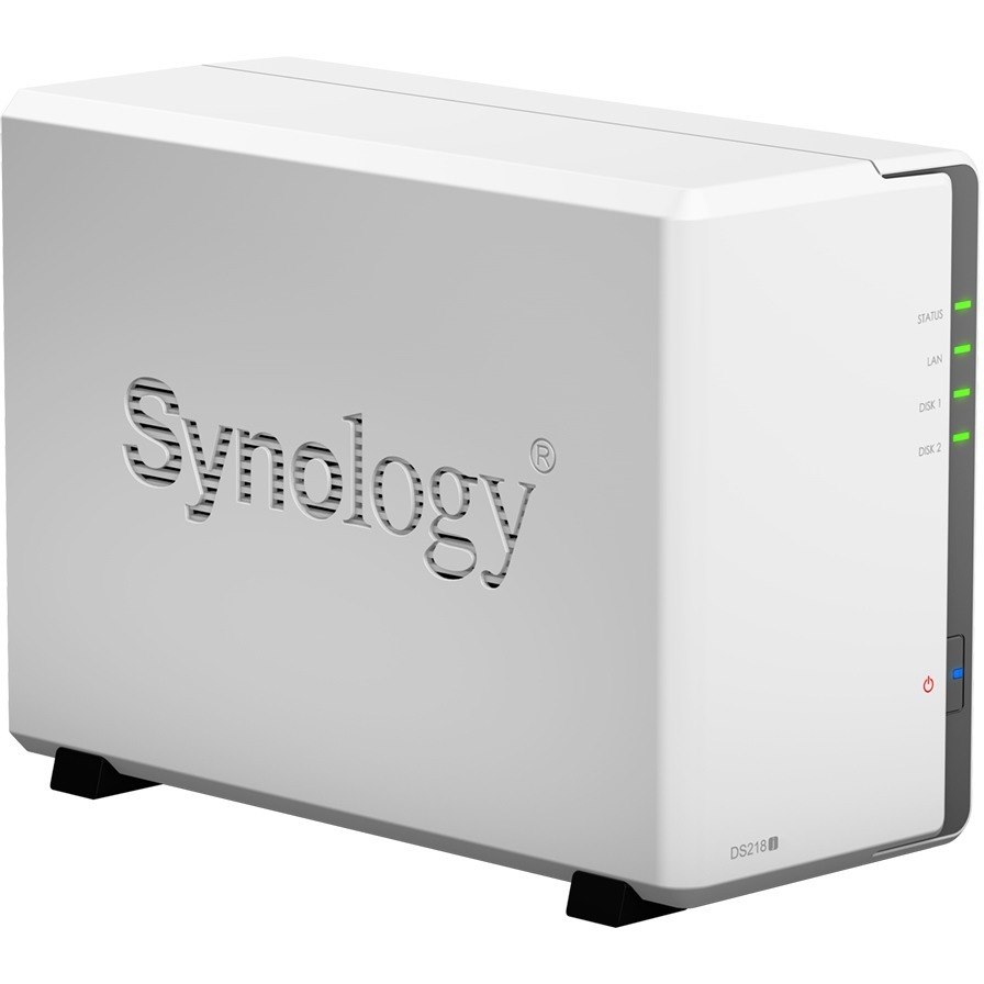 Synology DiskStation DS218J 2 x Total Bays SAN/NAS Storage System - Marvell Armada 385 88F6820 Dual-core (2 Core) 1.30 GHz - 512 MB RAM - DDR3 SDRAM Desktop