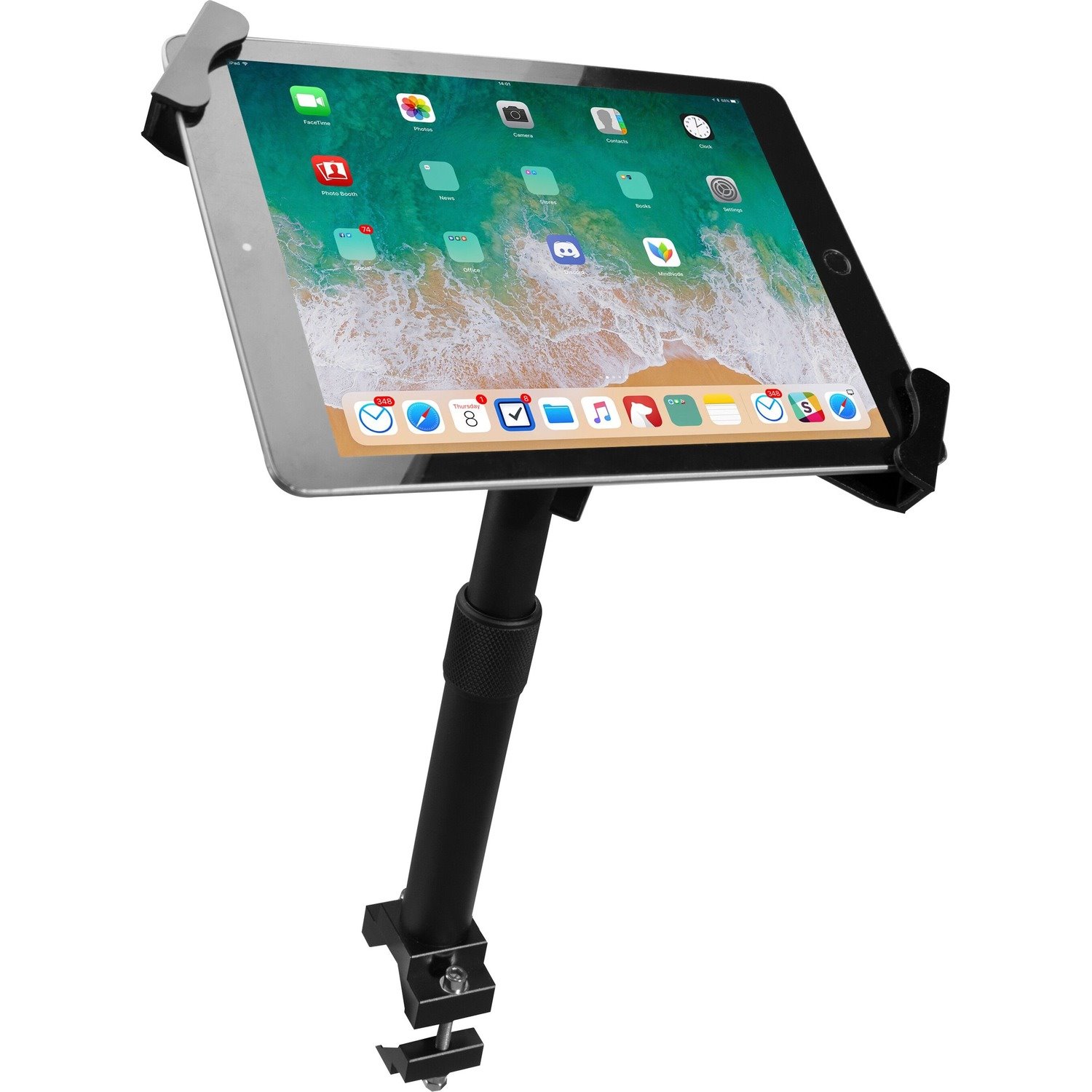 CTA Digital Height-Adjustable Tube-Grip Security Mount for 7-14 Inch Tablets