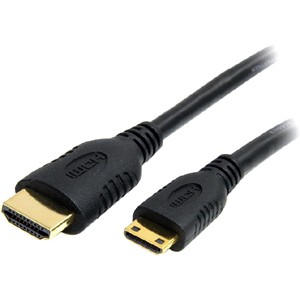 StarTech.com 2m Mini HDMI to HDMI Cable with Ethernet, 4K 30Hz High Speed Mini HDMI 1.4 (Type-C) Device to HDMI Adapter Cable/Cord, M/M