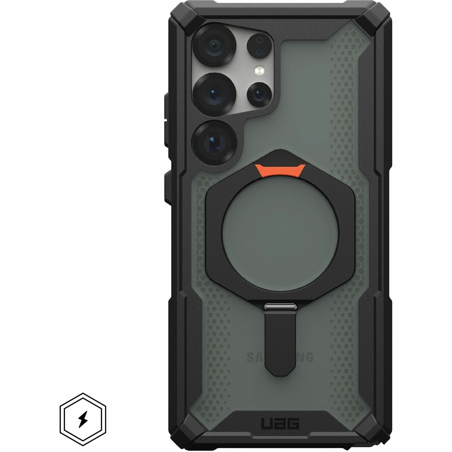 Urban Armor Gear Plasma XTE Case voor Samsung Galaxy S25 Ultra Smartphone - Zwart, Oranje