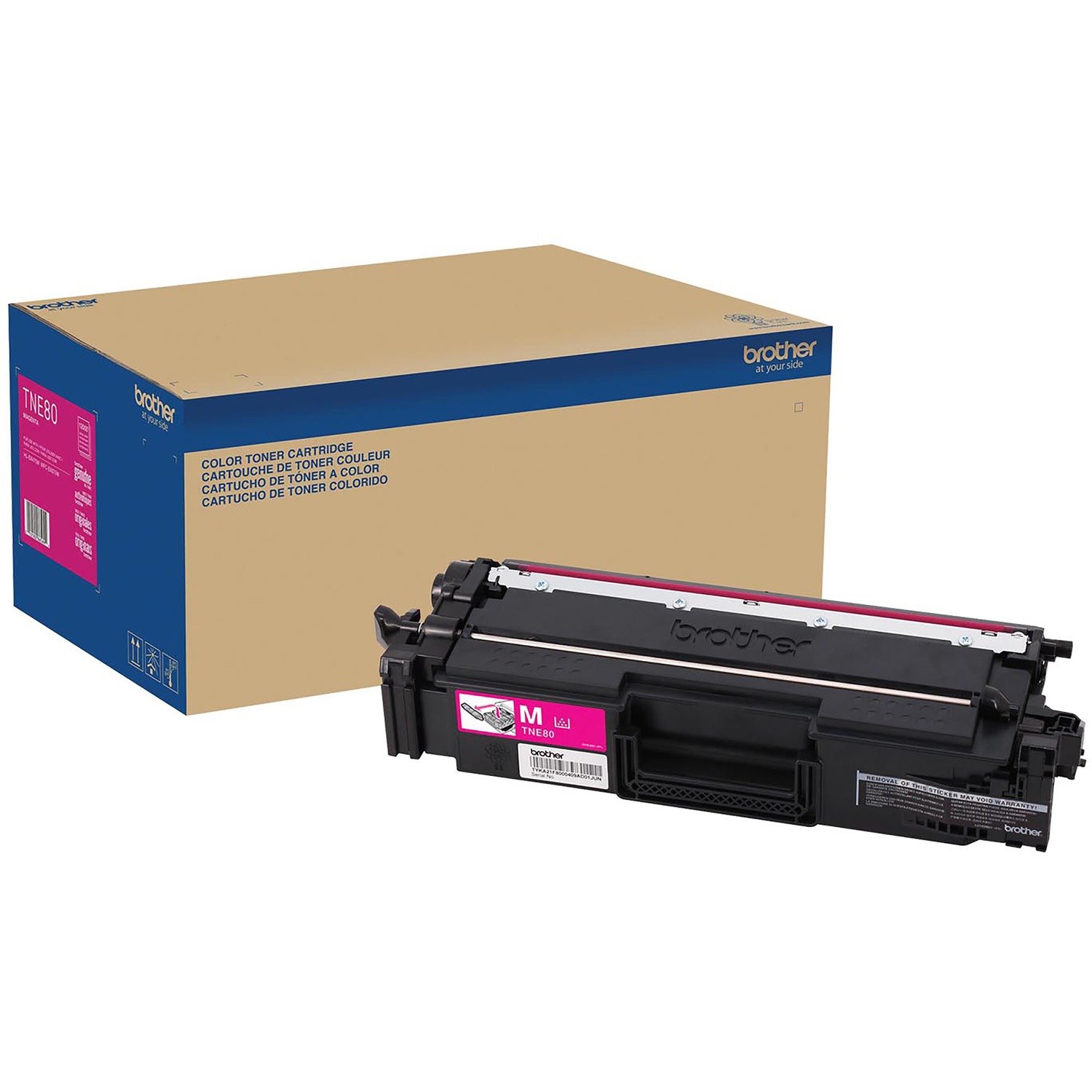 Brother TNE80M Original Super High (XXL Series) Yield Laser Toner Cartridge - Magenta - 1 Each
