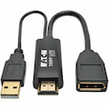 Eaton Tripp Lite Series 4K HDMI to DisplayPort Active Converter (M/F) with USB Power, 6 in. (15.2 cm)