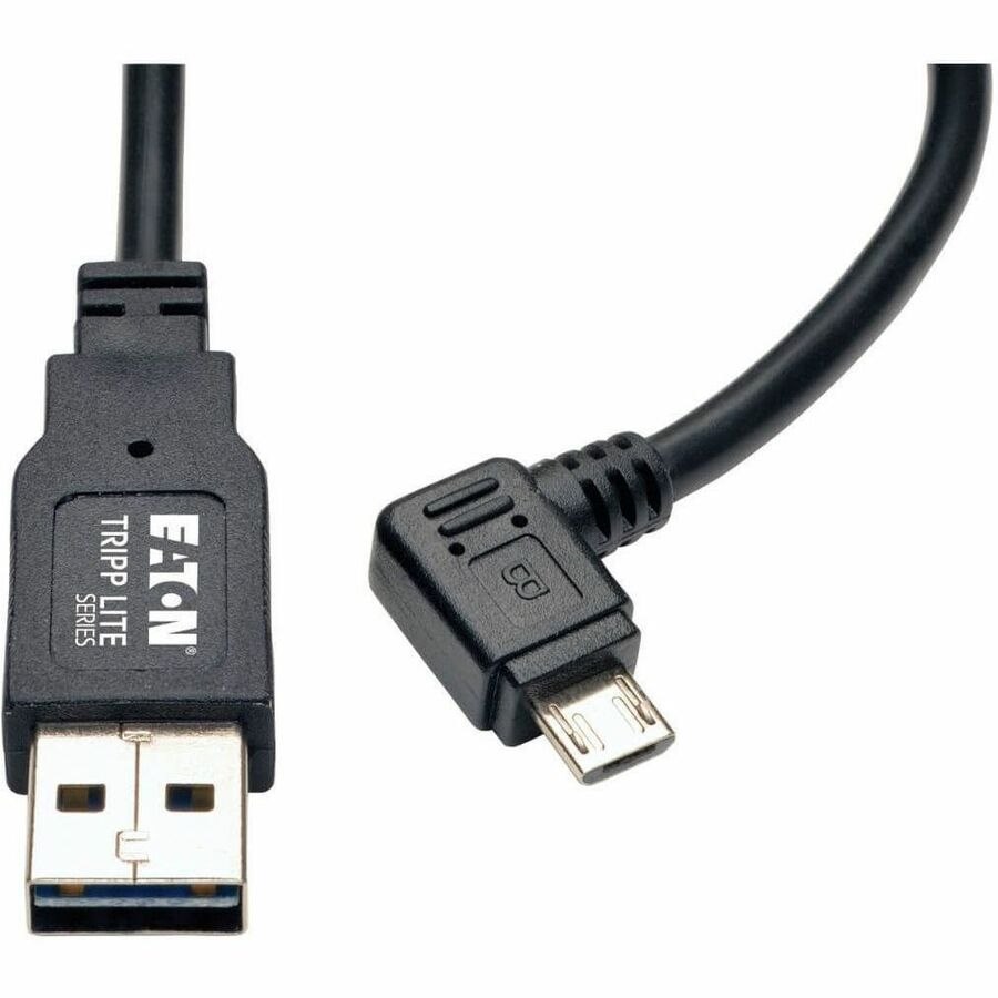 Eaton Tripp Lite Series Dedicated Reversible USB Charging Cable (Reversible A to Right-Angle 5-Pin Micro B) Black, 3 ft. (0.91 m)