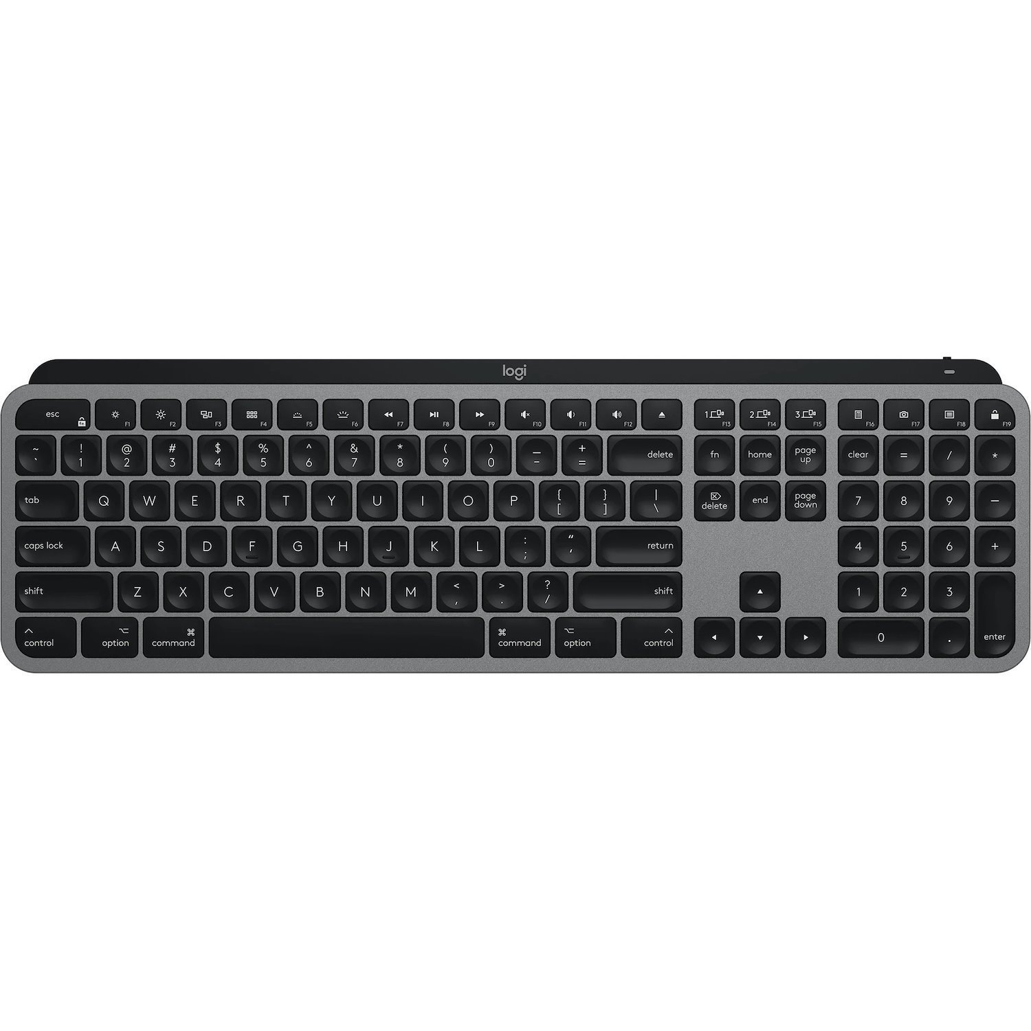 Logitech MX Keys for Mac Keyboard - Wireless Connectivity - USB Interface - Dutch - QWERTZ Layout - Space Gray