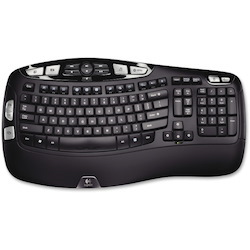 Logitech K350 Wireless Wave Keyboard with Palm Rest, Black