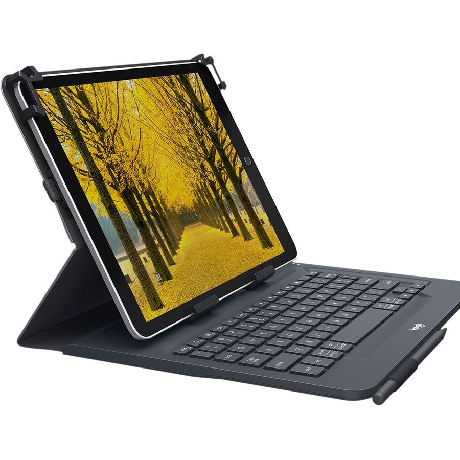 Logitech Universal Folio Toetsenbord/hoes (Folio) voor 25,4 cm (10") Apple iPad Air 2, iPad Air, iPad 2, iPad (3de generatie), iPad (4th Generation) - Frans toetsenbord - Zwart