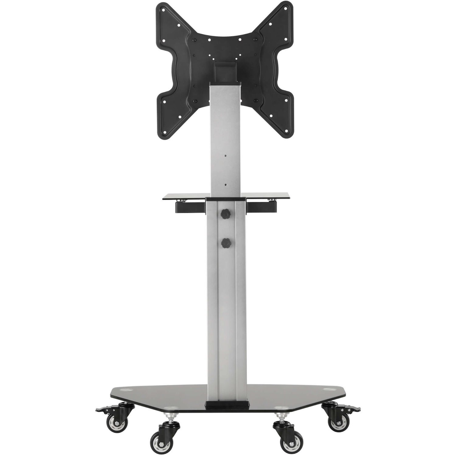 Eaton Tripp Lite Series Premier Rolling TV Cart for 32" to 55" Displays, Black Glass Base and Shelf, Locking Casters