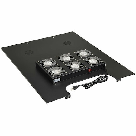 Eaton Tripp Lite Series SmartRack Roof-Mounted Fan Panel for Wide Rack Enclosure Cabinets - 6 120V Fans, 630 CFM, 5-15P Plug