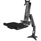 StarTech.com Sit Stand Monitor Arm - Desk Mount Sit-Stand Workstation up to 27inch VESA Display - Standing Desk Converter - Keyboard Tray