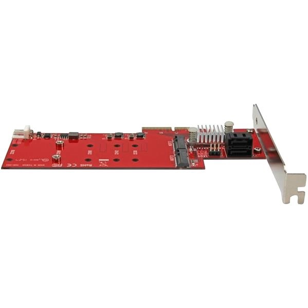 StarTech.com 2x M.2 NGFF SSD RAID Controller Card plus 2x SATA III Ports - PCIe - Two Slot PCI Express M.2 RAID Card plus Two SATA Ports