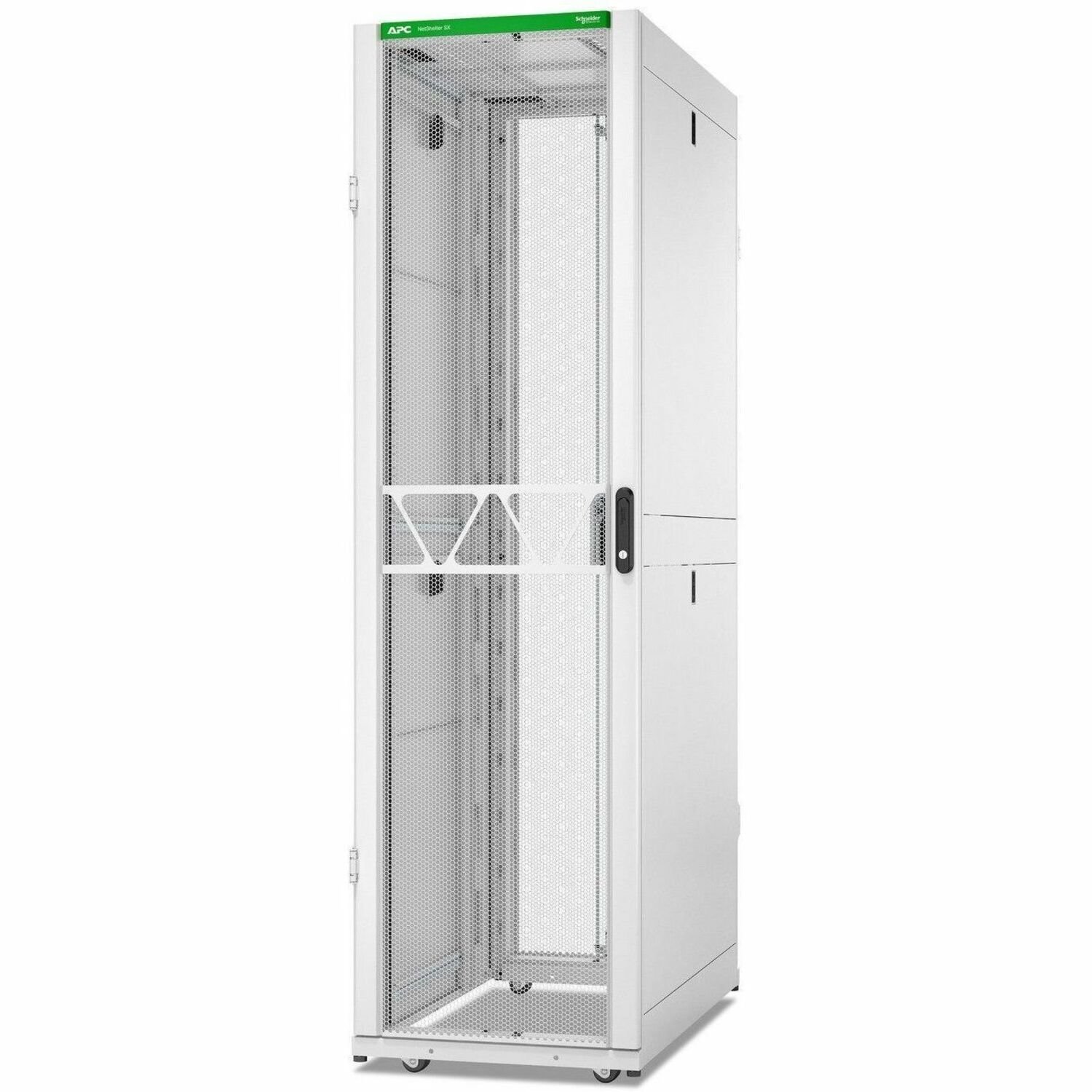 APC NetShelter SX Server Rack Gen 2, 45U, 2124H x 600W x 1070D mm, w/ Sides, White [TAA]