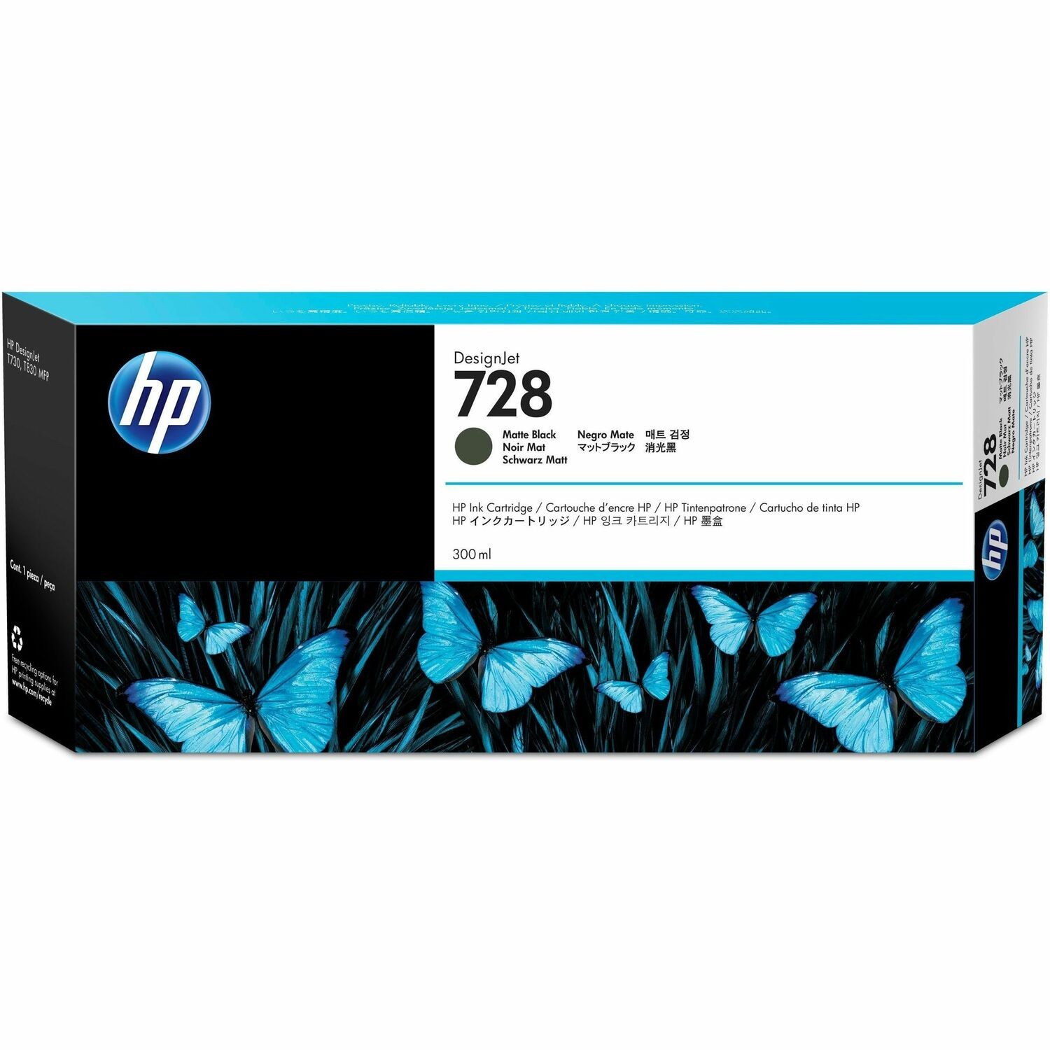 HP 728 Origineel Inkjet Inktcartridge - Mat zwart Verpakking