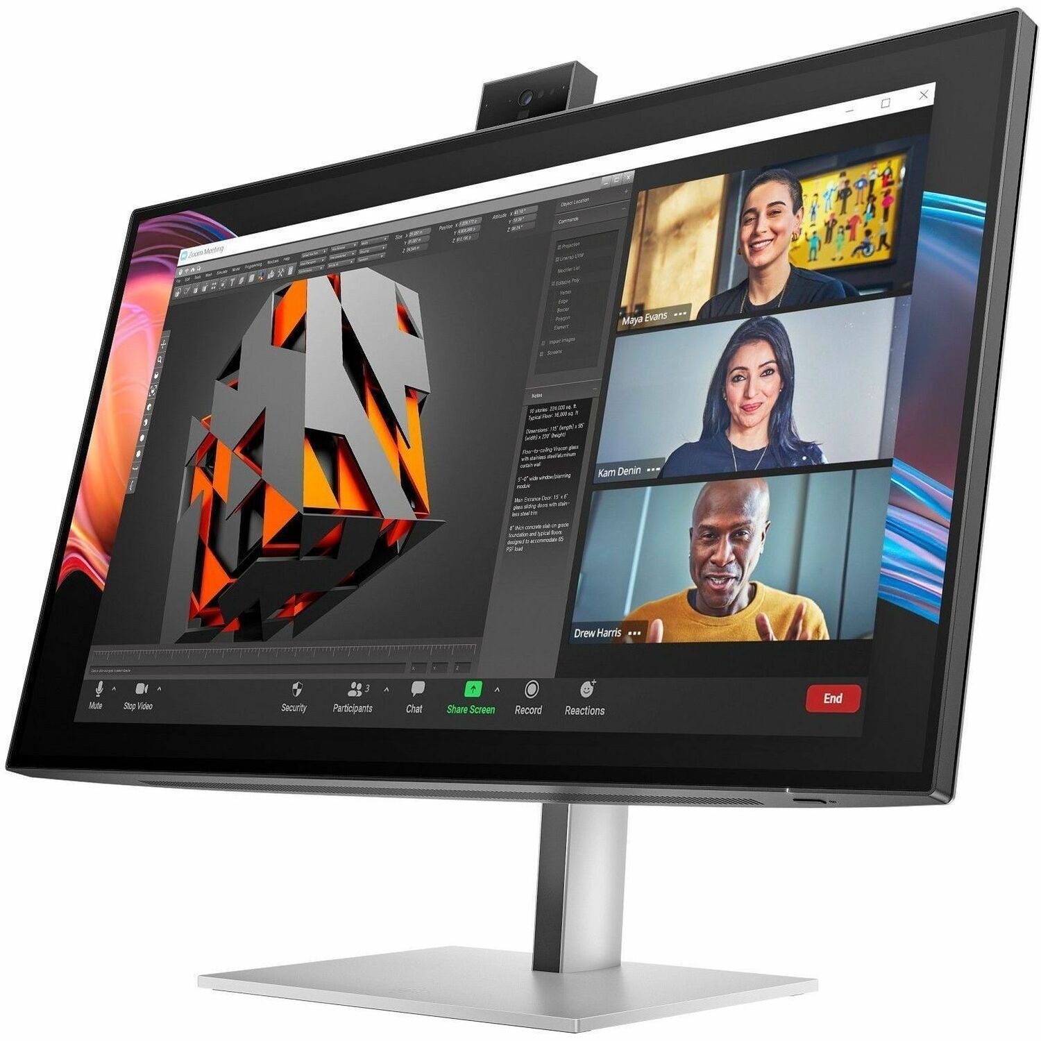 HP 727PM - Series 7 Pro - Led Monitor - 27" - 3840 X 2160 4K @ 60 HZ - Ips Black - 400 CD/M� - 2000:1 - DisplayHDR 400 - 5 MS - Thunderbolt 4, Hdmi, DisplayPort - Speakers - Black, Silver