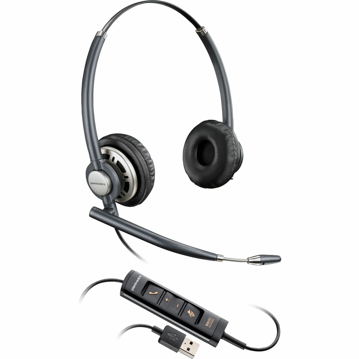 Poly EncorePro 725 Wired On-ear, Over-the-head Stereo Headset - Black - TAA Compliant