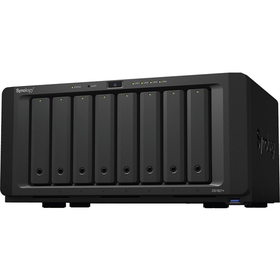 Synology DiskStation DS1821+ 8 x Total Bays SAN/NAS Storage System - AMD Ryzen V1500B Quad-core (4 Core) 2.20 GHz - 4 GB RAM - DDR4 SDRAM Desktop