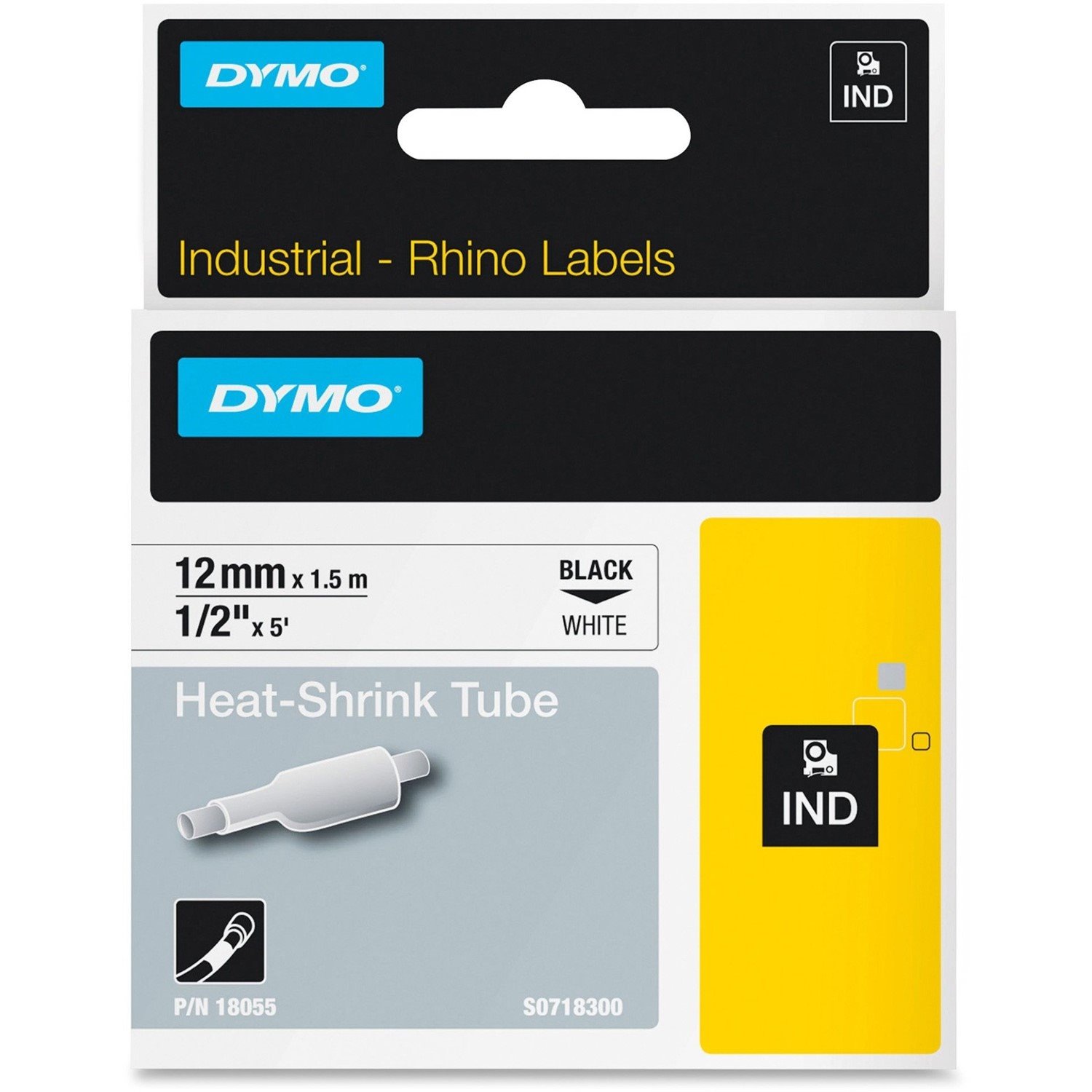 Dymo Rhno Tube HT SHRK 12MM WH