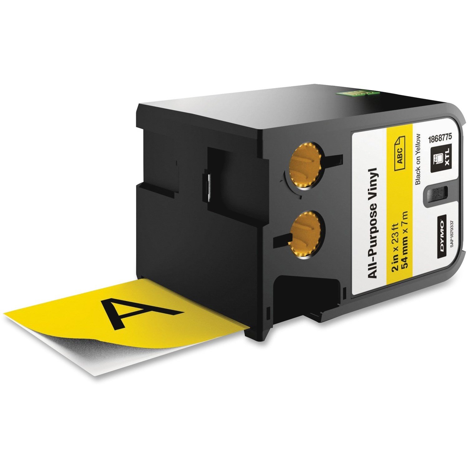 Dymo 54 MM All-Purpose Vinyl, Black On Yellow