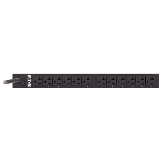 Eaton Basic rack PDU, 1U, 5-20P input, 1.92 kW max, 100-127V, 16A, 10 ft cord, Single-phase, Outlets: (12) 5-20R