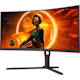 AOC CU34G3S 34" Class UW-QHD Curved Screen Gaming LCD Monitor - 21:9 - Black, Red