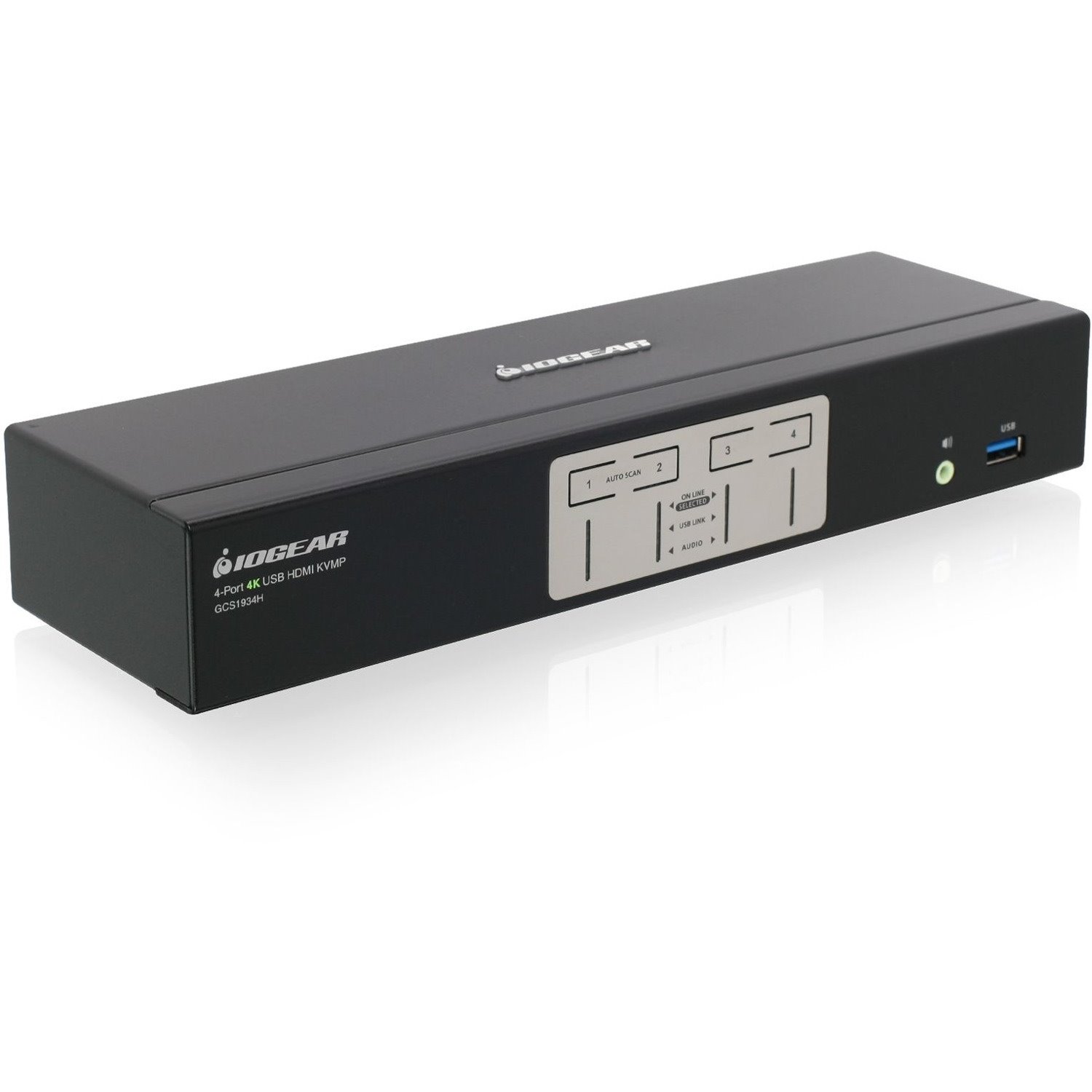 IOGEAR 4-Port 4K KVMP Switch with HDMI Connection, USB 3.0 Hub, and Audio (TAA)