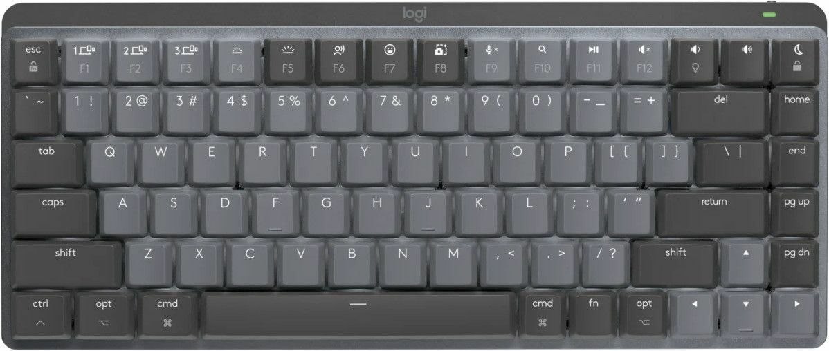 Logitech MX Mechanical Mini for Mac Keyboard - Wireless Connectivity - English - Pale Gray