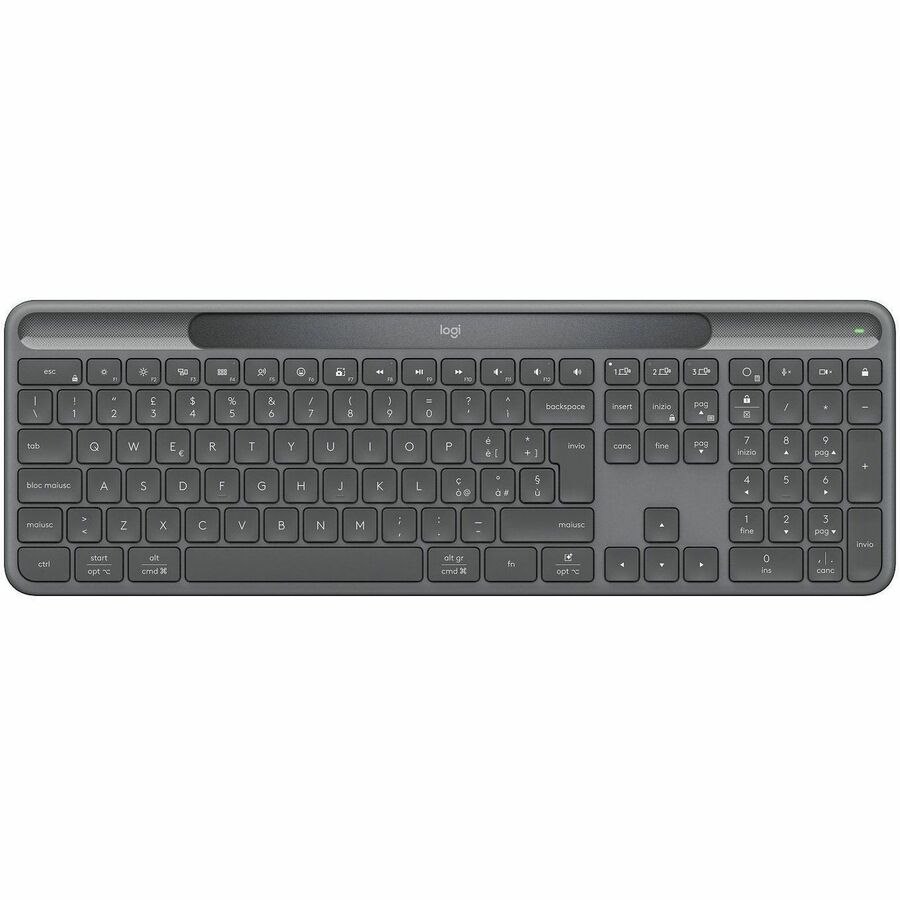 Logitech Signature Slim Solar+ K980 Tastatur - Full-size - Kabellos Konnektivität - USB-Typ C Schnittstelle - Italienisch - QWERTY Layout - Graphit