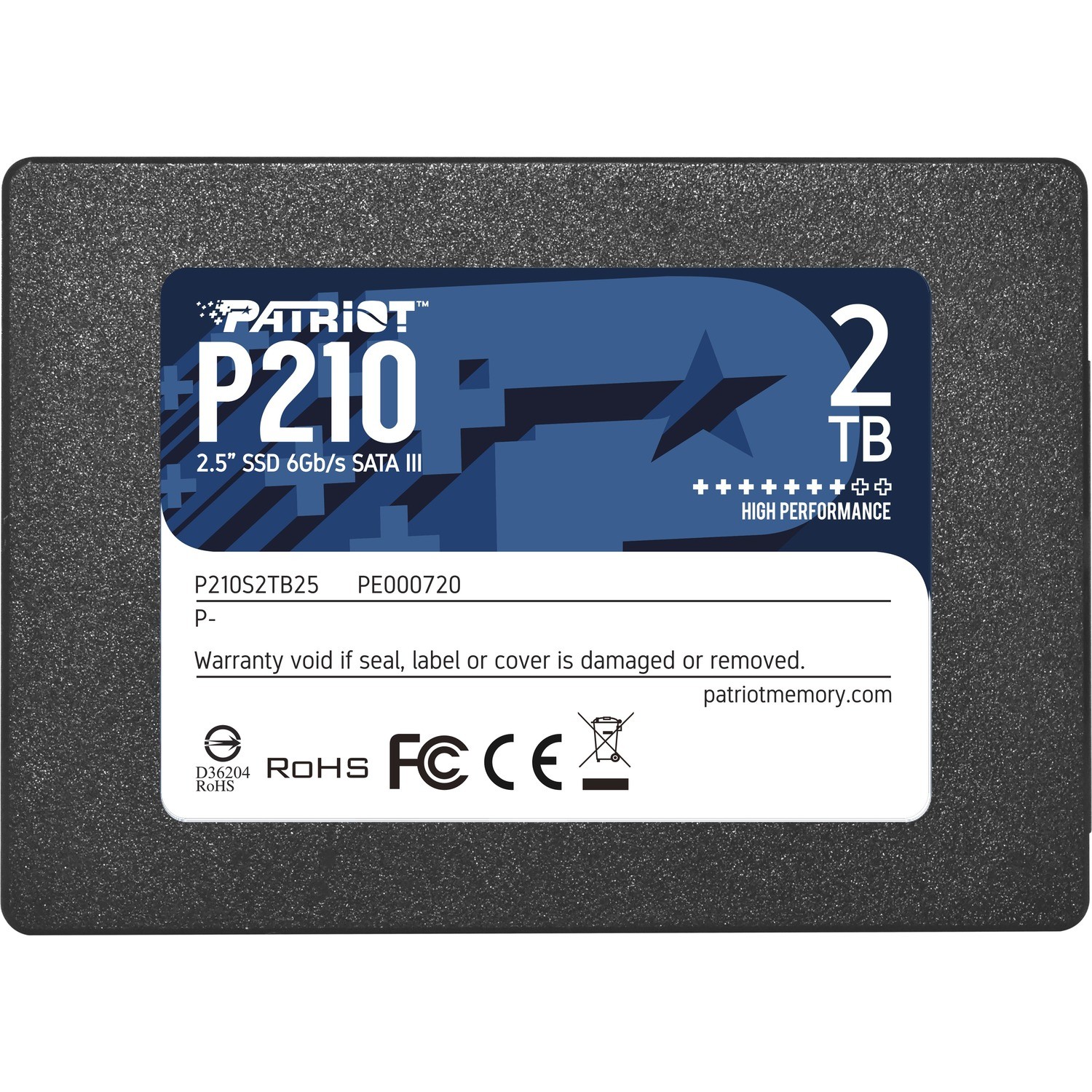 Patriot Memory P210 P210S2TB25 2 TB Solid State Drive - 2.5" Internal - SATA (SATA/600)