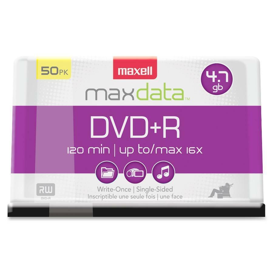 Maxell DVD Recordable Media - DVD+R - 16x - 4.70 GB - 50 / Pack