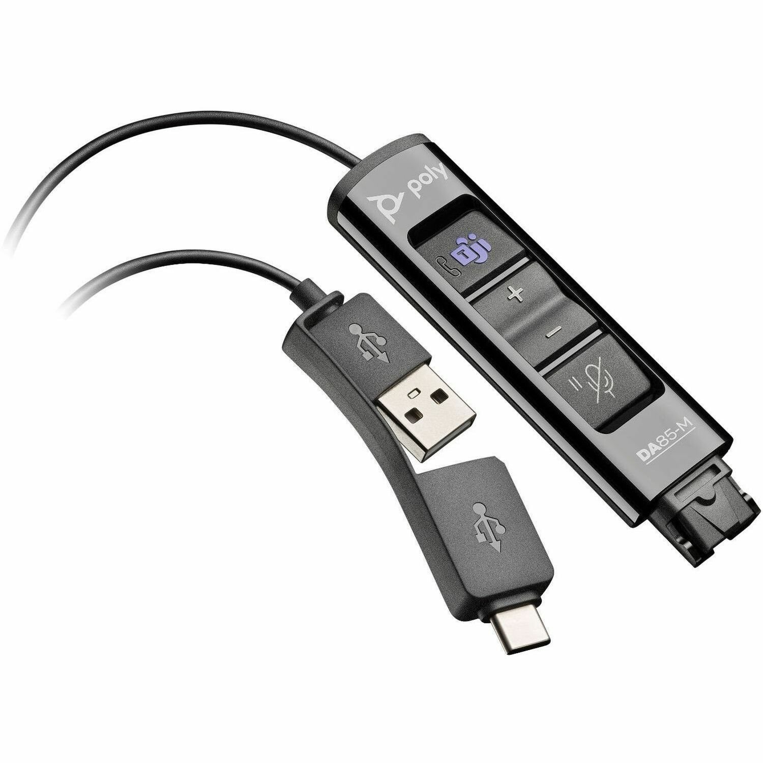 Poly DA85-M Headset Adapter for Headset, Phone, PC