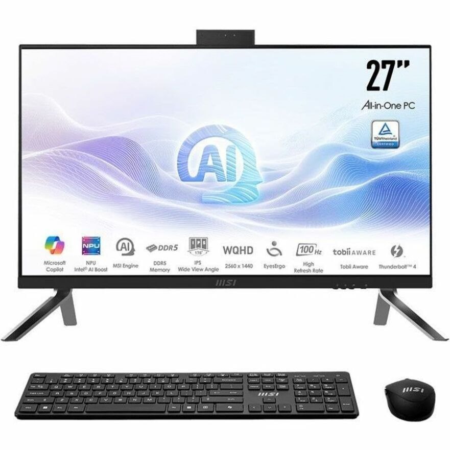 MSI Modern AM273Q AI MODERN AM273Q AI 1UM-039US All-in-One Computer - Intel Core Ultra 5 125H - 16 GB - 1 TB SSD - 27" QHD - Desktop - Black