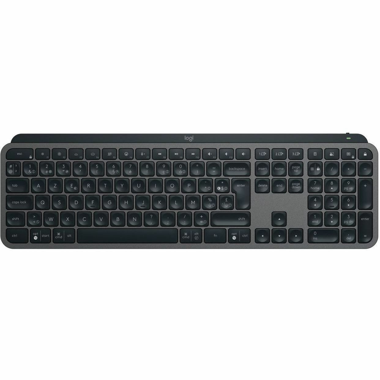 Logitech MX Keys S Toetsenbord - Full-size - Draadloos Verbinding - USB Interface - Belgisch - AZERTY indeling - Grafiet