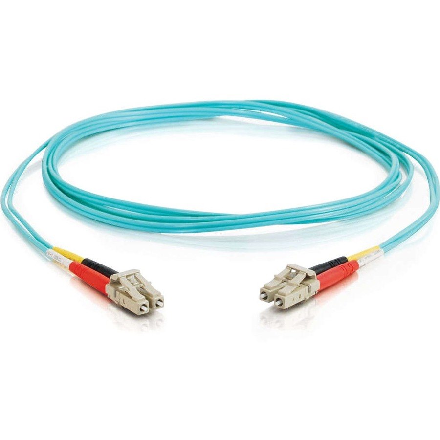 C2G 3m LC-LC 10Gb 50/125 Duplex Multimode OM3 Fiber Cable - Aqua - 10ft